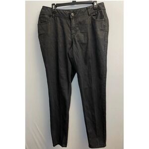 Lane Bryant Skinny Jeans Women's Size 14 Black Coated Denim‎